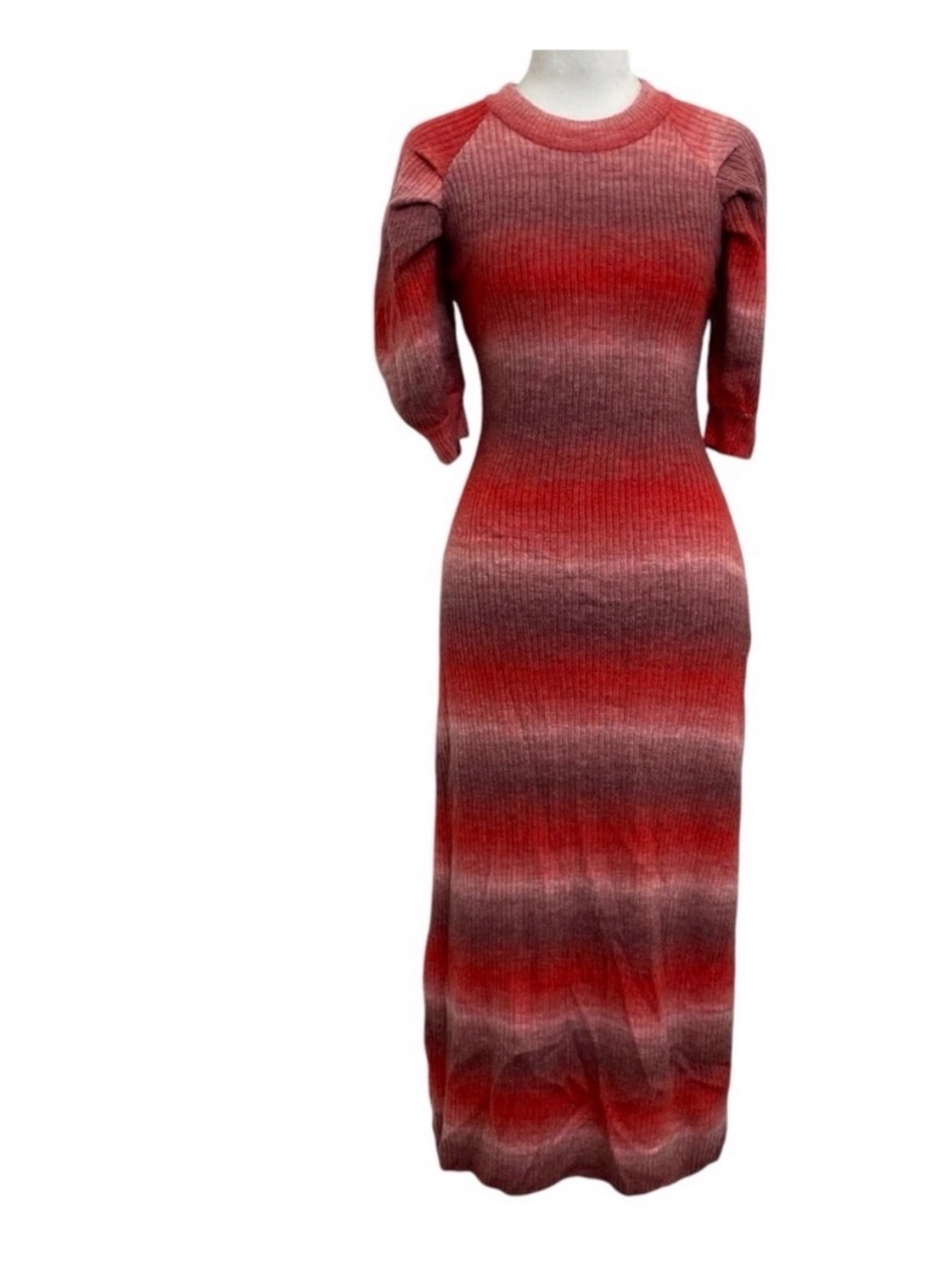 Adelyn Rae Red Ombre Ribbed Midi Dress - Picture 2 of 6